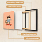 Framed Cat on Skateboard Art Print, Whimsical Design, High-Quality Matte Finish, Perfect Home Decor for Any Room
