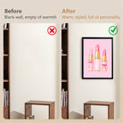 Framed Art Print of Pink Lipsticks with Gold Accents, Perfect for Home Decor in Any Room