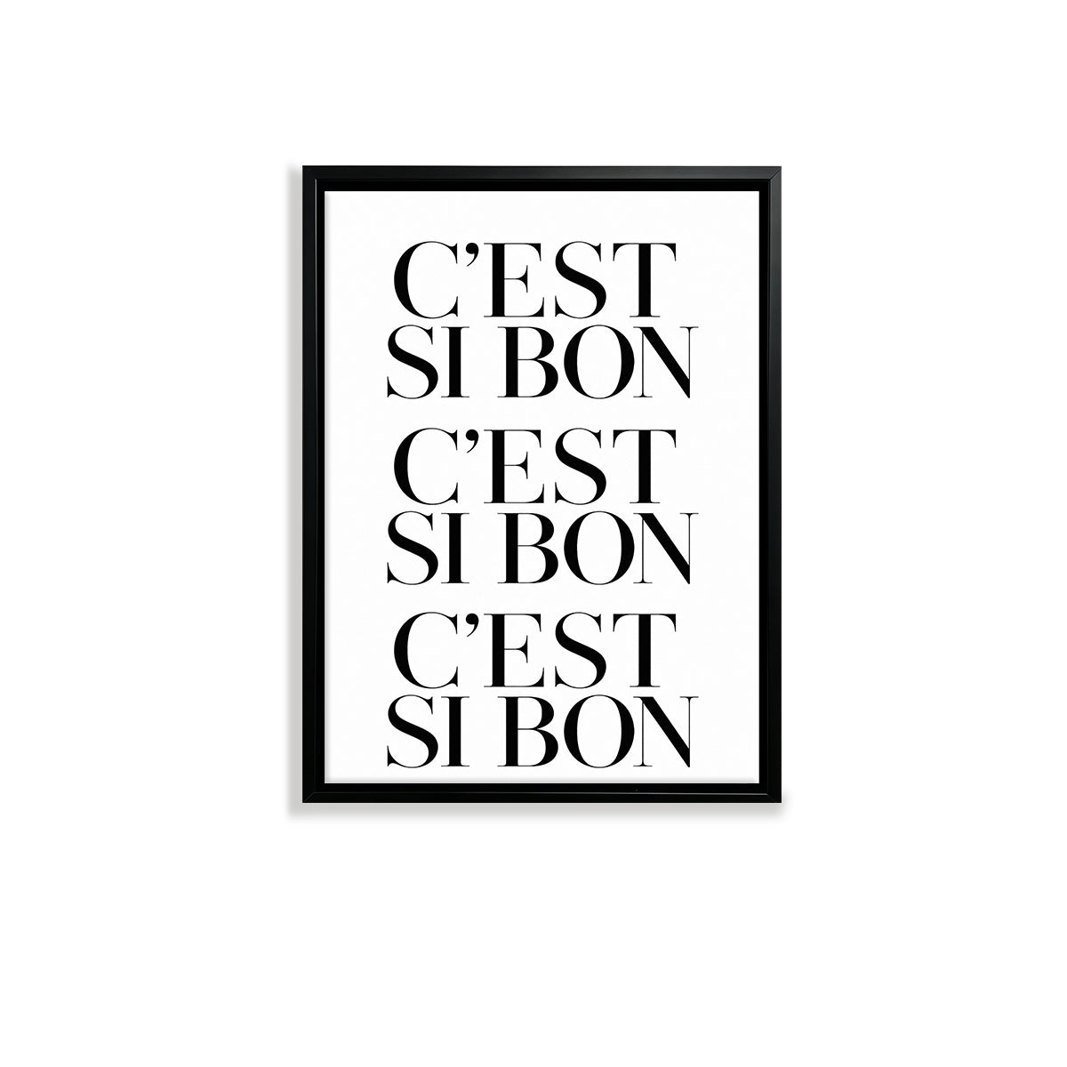 Modern French Typography Art Print, Black Frame, Home Decor for Living Room or Bedroom