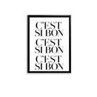 Modern French Typography Art Print, Black Frame, Home Decor for Living Room or Bedroom
