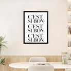 Modern French Typography Art Print, Black Frame, Home Decor for Living Room or Bedroom