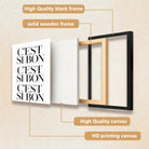Modern French Typography Art Print, Black Frame, Home Decor for Living Room or Bedroom