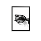 Black Sunglasses with Palm Tree Reflection Art Print, Modern Minimalist Framed Wall Decor for Home or Office