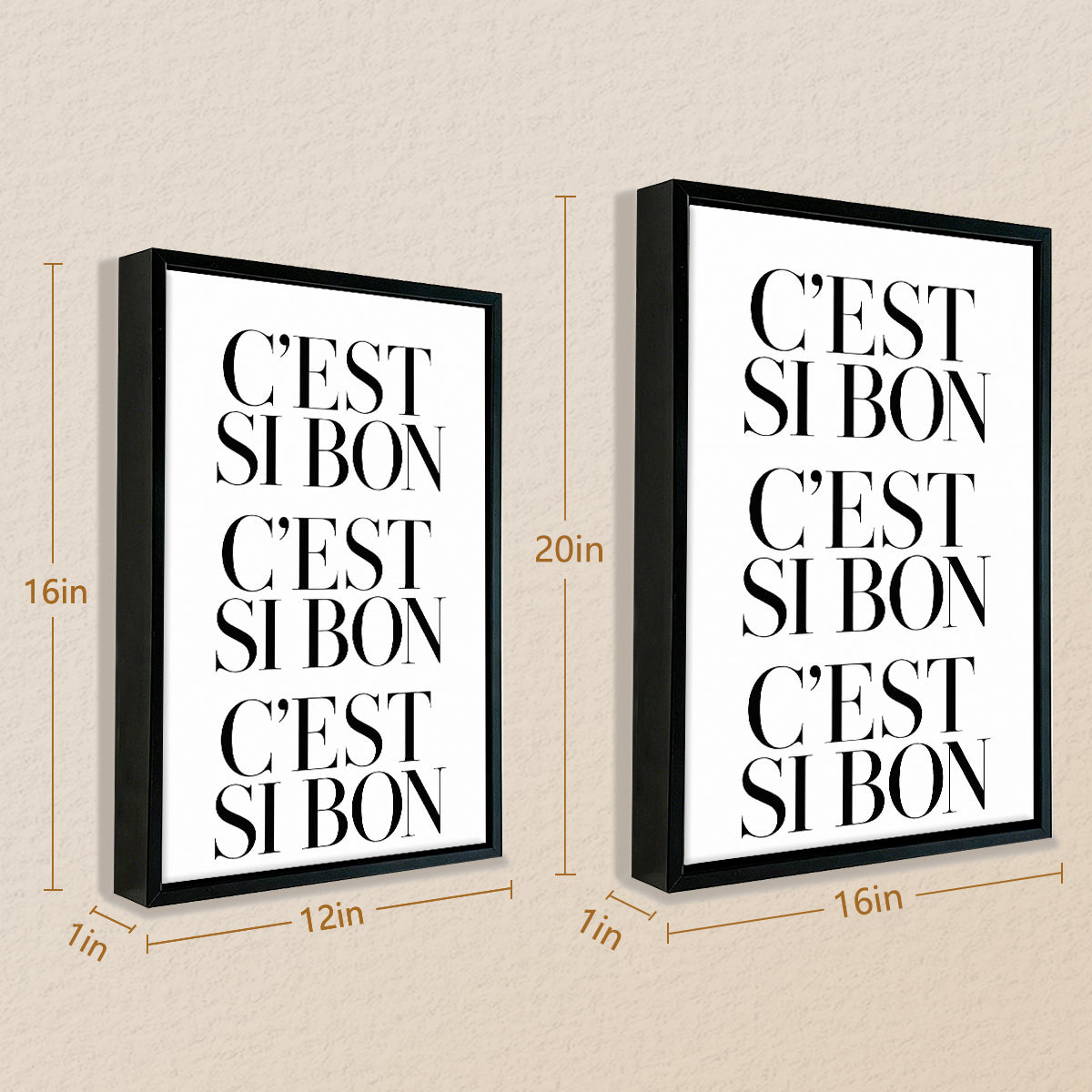 Modern French Typography Art Print, Black Frame, Home Decor for Living Room or Bedroom