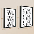Modern French Typography Art Print, Black Frame, Home Decor for Living Room or Bedroom