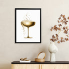 Modern Golden Champagne Glass Art Print, Elegant Design for Home Decor, Perfect Gift for Any Occasion