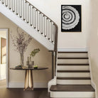 Abstract Spiral Wall Art Print in Black Frame, Modern Home Decor for Living Room or Staircase