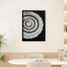 Abstract Spiral Wall Art Print in Black Frame, Modern Home Decor for Living Room or Staircase