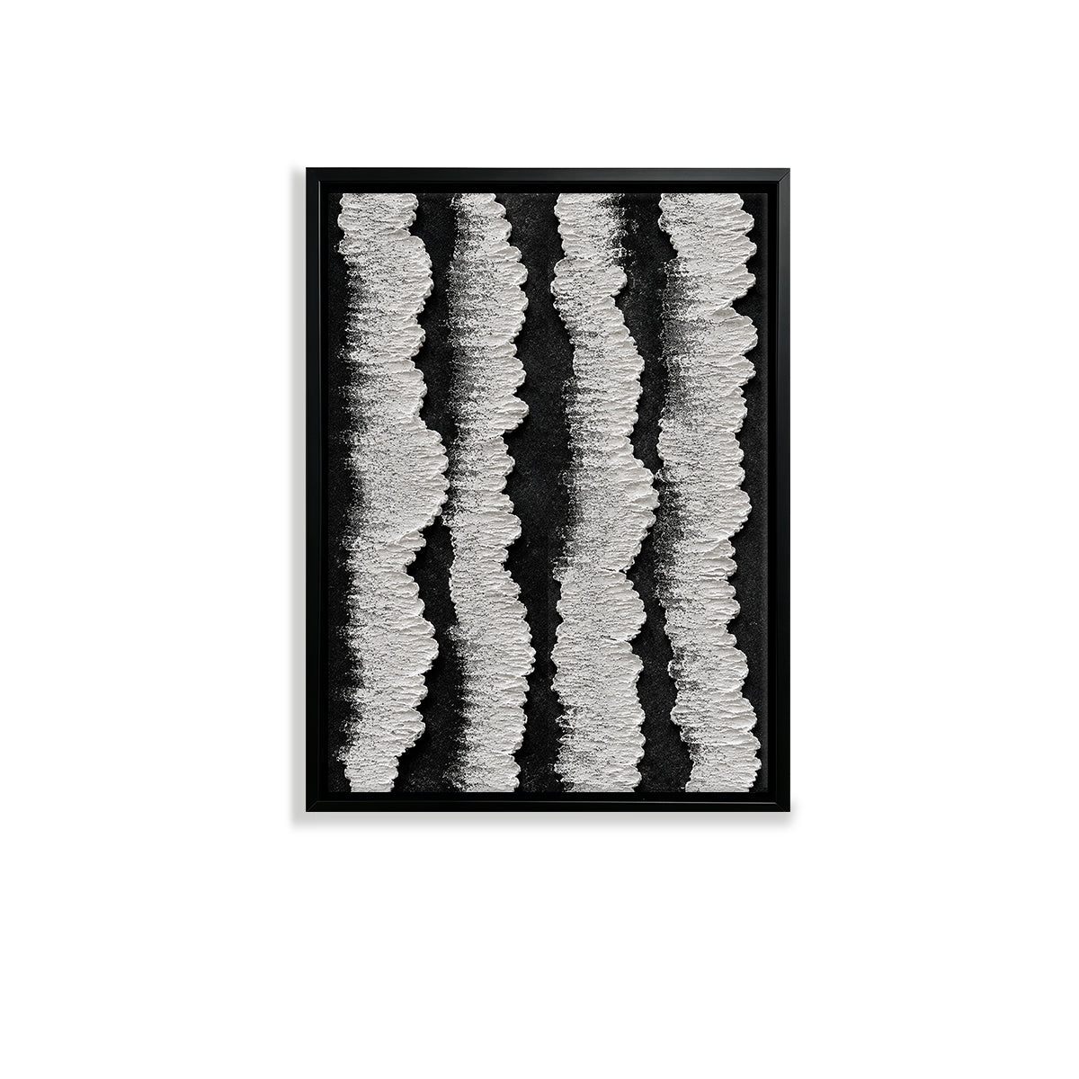 Abstract Black and White Stripes Framed Art Print, Modern Home Decor, High-Quality Canvas, Perfect for Living Room or Office