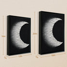 Abstract Crescent Moon Wall Art Print, Modern Black and White Canvas Painting for Home Decor
