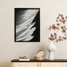 Abstract Black White Brushstroke Art Print Modern Framed Canvas Perfect for Home Office Decor