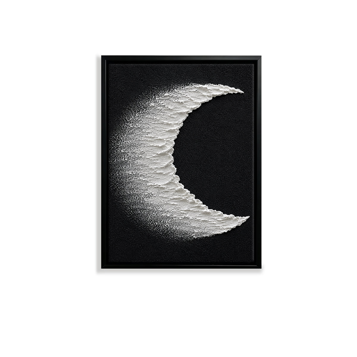 Abstract Crescent Moon Wall Art Print, Modern Black and White Canvas Painting for Home Decor