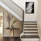 Abstract Black White Brushstroke Art Print Modern Framed Canvas Perfect for Home Office Decor