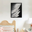 Abstract Black White Brushstroke Art Print Modern Framed Canvas Perfect for Home Office Decor