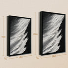 Abstract Black White Brushstroke Art Print Modern Framed Canvas Perfect for Home Office Decor