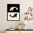 Framed Koi Fish Art Print, Yin Yang Design, High-Quality Canvas, Perfect Home Decor for Any Room