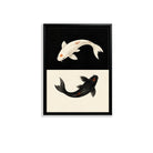 Framed Koi Fish Art Print, Yin Yang Design, High-Quality Canvas, Perfect Home Decor for Any Room