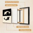 Framed Koi Fish Art Print, Yin Yang Design, High-Quality Canvas, Perfect Home Decor for Any Room