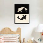 Framed Koi Fish Art Print, Yin Yang Design, High-Quality Canvas, Perfect Home Decor for Any Room