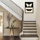 Framed Butterfly Art Print Featuring White and Black Moth Designs, Elegant Home Decor for Any Room