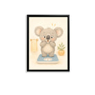 Framed Koala Bathroom Scale Art Print, Adorable Animal Illustration, High-Quality Matte Finish, Perfect Home Decor for Any Room