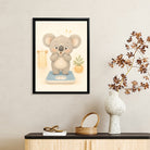 Framed Koala Bathroom Scale Art Print, Adorable Animal Illustration, High-Quality Matte Finish, Perfect Home Decor for Any Room