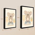 Framed Koala Bathroom Scale Art Print, Adorable Animal Illustration, High-Quality Matte Finish, Perfect Home Decor for Any Room