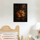Framed Fox Art Print in Warm Forest Tones, High-Quality Canvas, Perfect Home Decor for Living Room or Bedroom