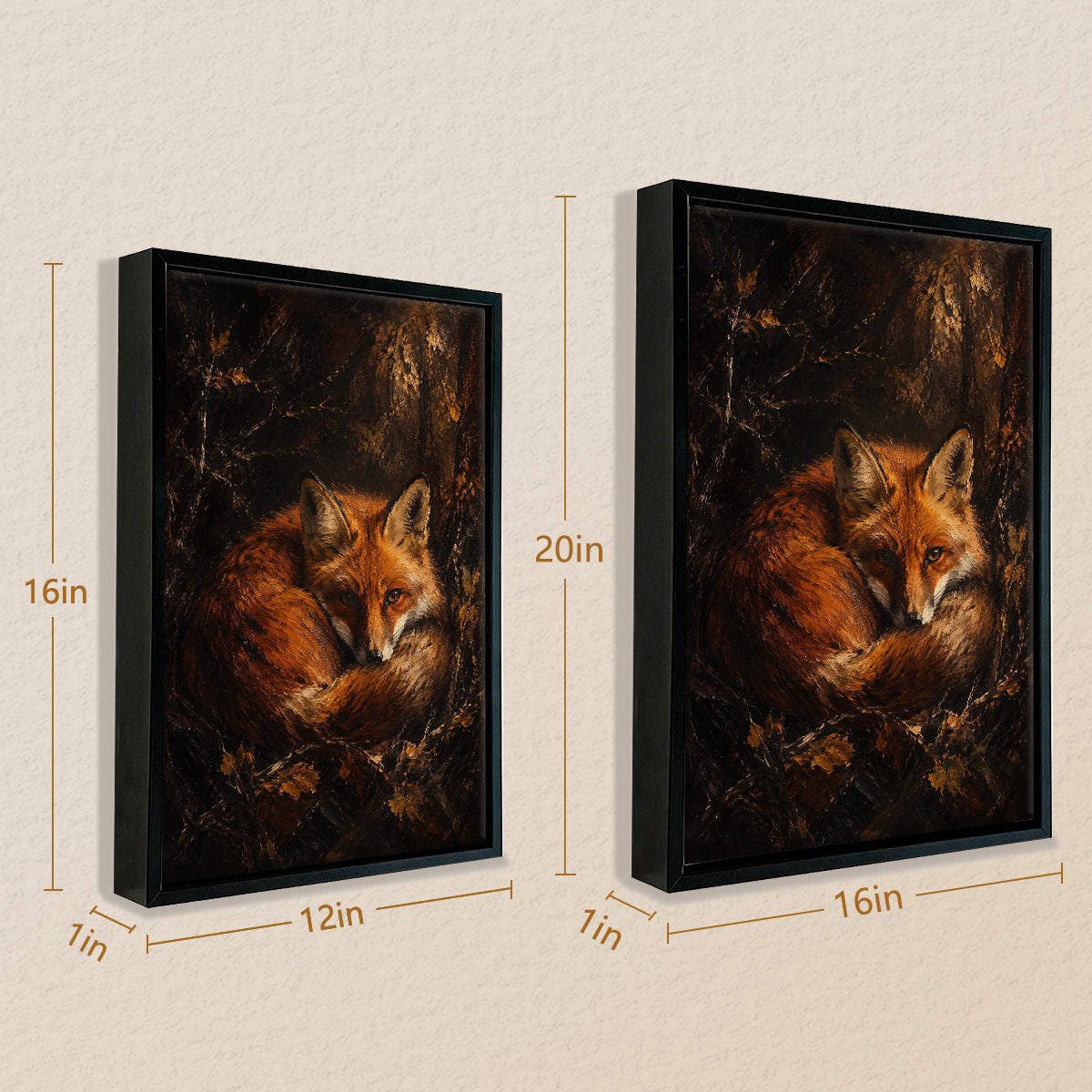 Framed Fox Art Print in Warm Forest Tones, High-Quality Canvas, Perfect Home Decor for Living Room or Bedroom