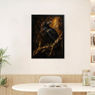 Framed Raven Oil Painting, Gothic Style, High-Quality Artwork, Perfect for Home Decor in New York