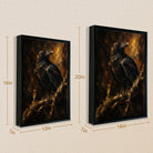 Framed Raven Oil Painting, Gothic Style, High-Quality Artwork, Perfect for Home Decor in New York