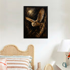Framed Barn Owl Art Print, Realistic Wildlife Painting, High-Quality Canvas, Perfect Home Decor for Living Room or Bedroom