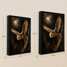 Framed Barn Owl Art Print, Realistic Wildlife Painting, High-Quality Canvas, Perfect Home Decor for Living Room or Bedroom