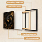 Framed Black Bear Art Print, Realistic Wildlife Painting, High-Quality Canvas, Perfect Home Decor for Living Room or Office