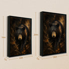 Framed Black Bear Art Print, Realistic Wildlife Painting, High-Quality Canvas, Perfect Home Decor for Living Room or Office