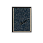 Framed Art Print of a Swimming Black Panther in Ocean Waves, Modern Home Decor, High-Quality Matte Finish