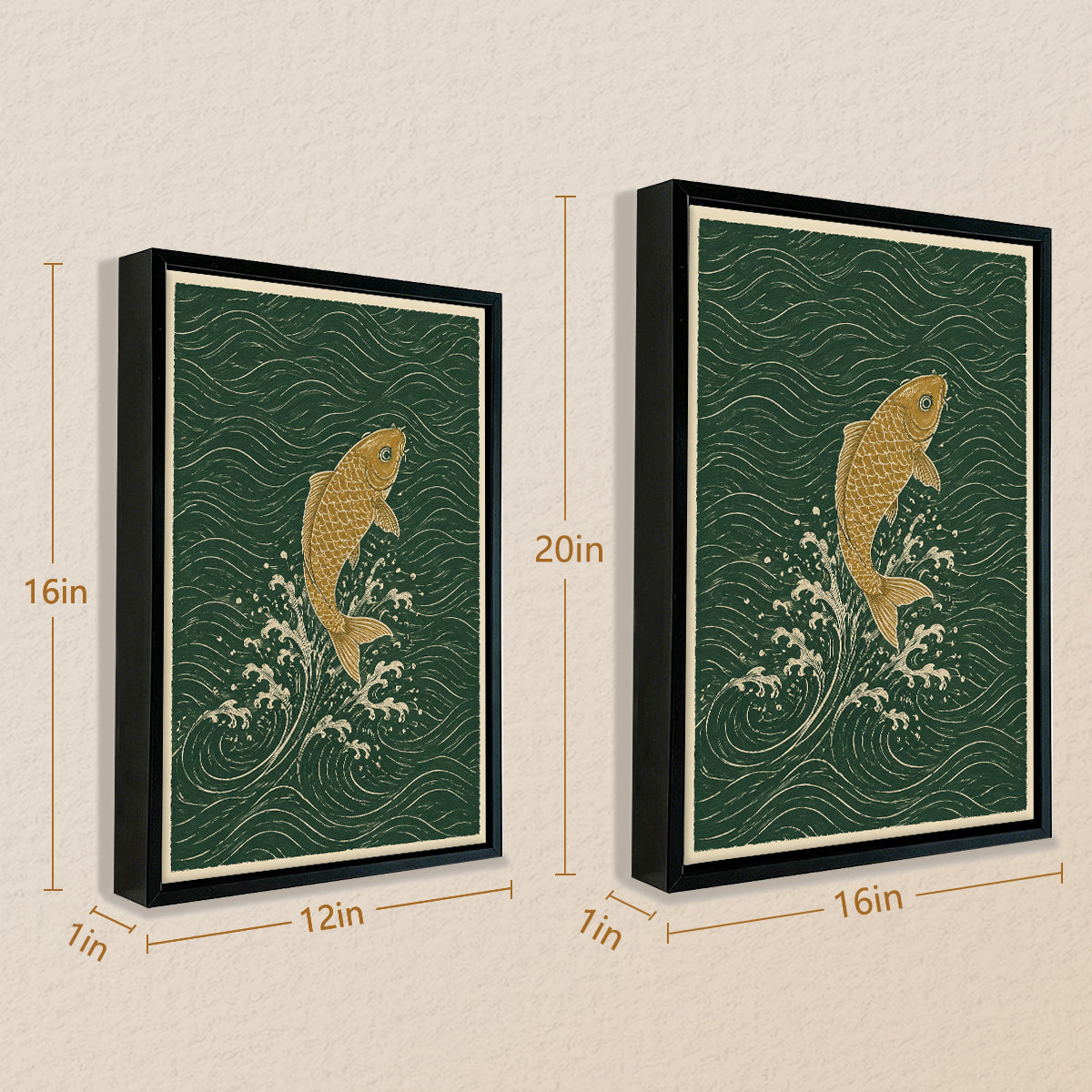 Framed Koi Fish Art Print, Japanese Style, Premium Quality, Perfect for Home Decor in Any Room