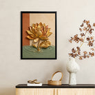Golden Lotus Wall Art, Modern Abstract Painting, High-Quality Framed Canvas, Perfect for Home Decor in California
