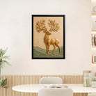 Golden Deer Wall Art Sculpture, 3D Relief, Handcrafted Home Decor for Living Room or Staircase