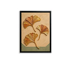 Framed Ginkgo Leaf Art Print, Modern Decorative Wall Hanging, Gold Accents, Perfect for Home or Office in California