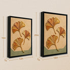 Framed Ginkgo Leaf Art Print, Modern Decorative Wall Hanging, Gold Accents, Perfect for Home or Office in California
