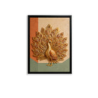 Framed Golden Peacock Wall Art, Modern Embossed Design, Perfect for Living Room or Office Decoration