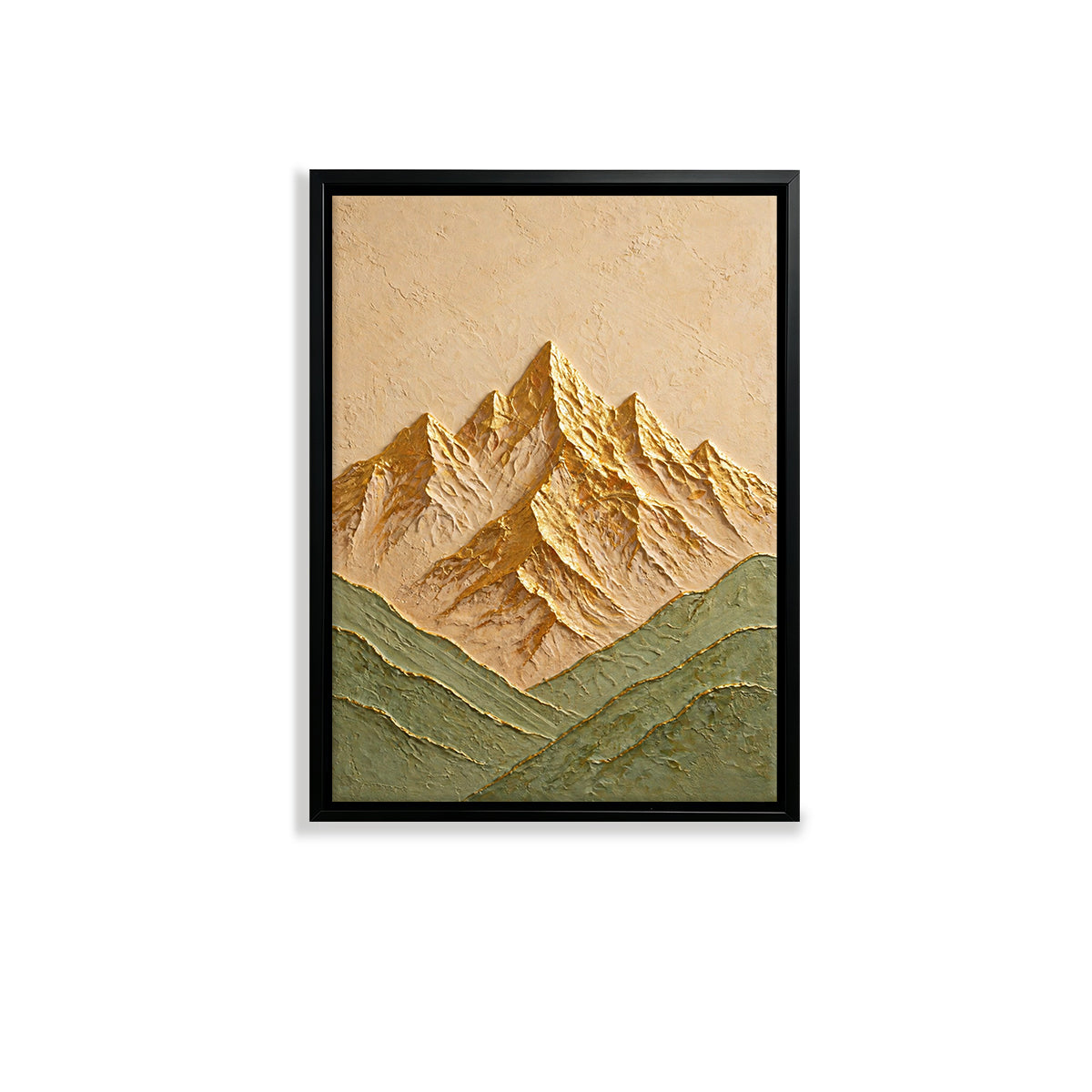 Framed Mountain Landscape Art Print, Modern Abstract Design, High-Quality Canvas, Perfect for Home Decor in California