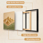 Framed Mountain Landscape Art Print, Modern Abstract Design, High-Quality Canvas, Perfect for Home Decor in California