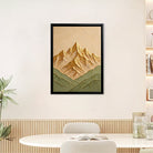 Framed Mountain Landscape Art Print, Modern Abstract Design, High-Quality Canvas, Perfect for Home Decor in California
