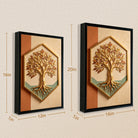 Framed Tree of Life Wall Art, Gold Leaf Design, Modern Home Decor, Perfect for Living Room or Office