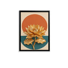 Golden Lotus Wall Art Print, Modern Abstract Design, High-Quality Framed Canvas, Perfect for Home Decor in California