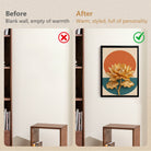 Golden Lotus Wall Art Print, Modern Abstract Design, High-Quality Framed Canvas, Perfect for Home Decor in California