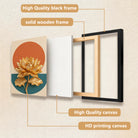 Golden Lotus Wall Art Print, Modern Abstract Design, High-Quality Framed Canvas, Perfect for Home Decor in California