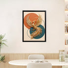 Framed Phoenix Artwork, Golden Bird Design, Modern Home Decor, Perfect for Living Room or Office, Unique Gift